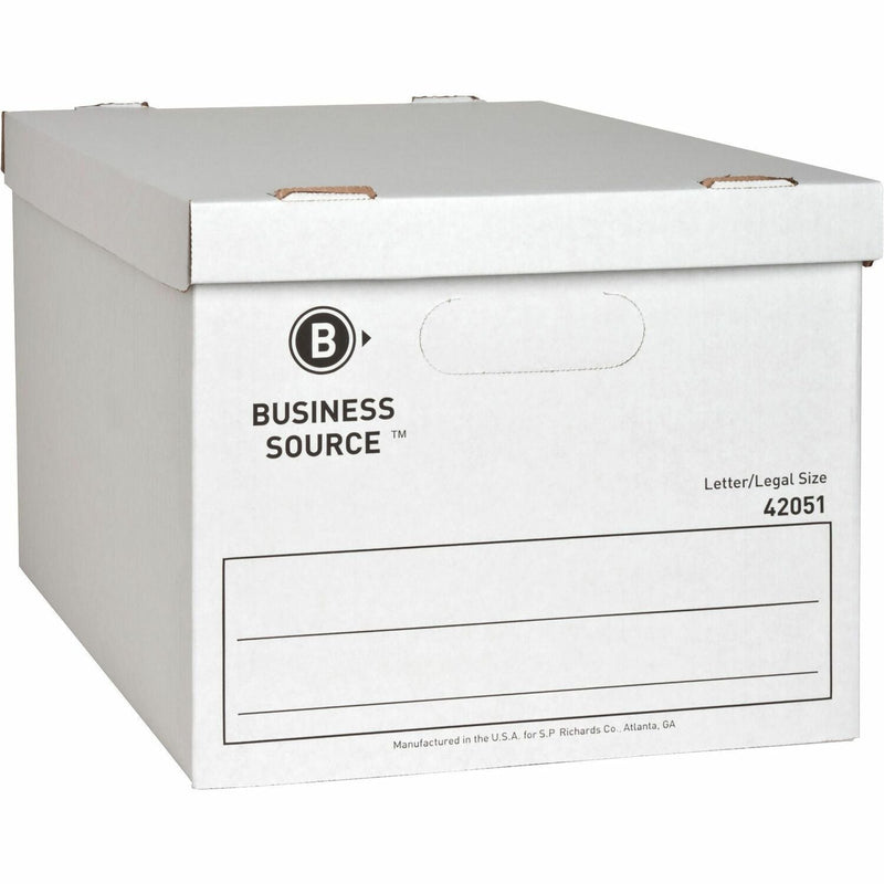 Business Source Storage File, Letter/Legal, 12"x15"x10", 12/CT, White (BSN42051) Carton of 12