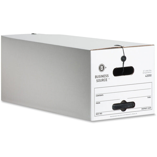 Business Source Storage Boxes, Letter, 12"x24"x10-1/4", 12/CT, White (BSN42050) Carton of 12