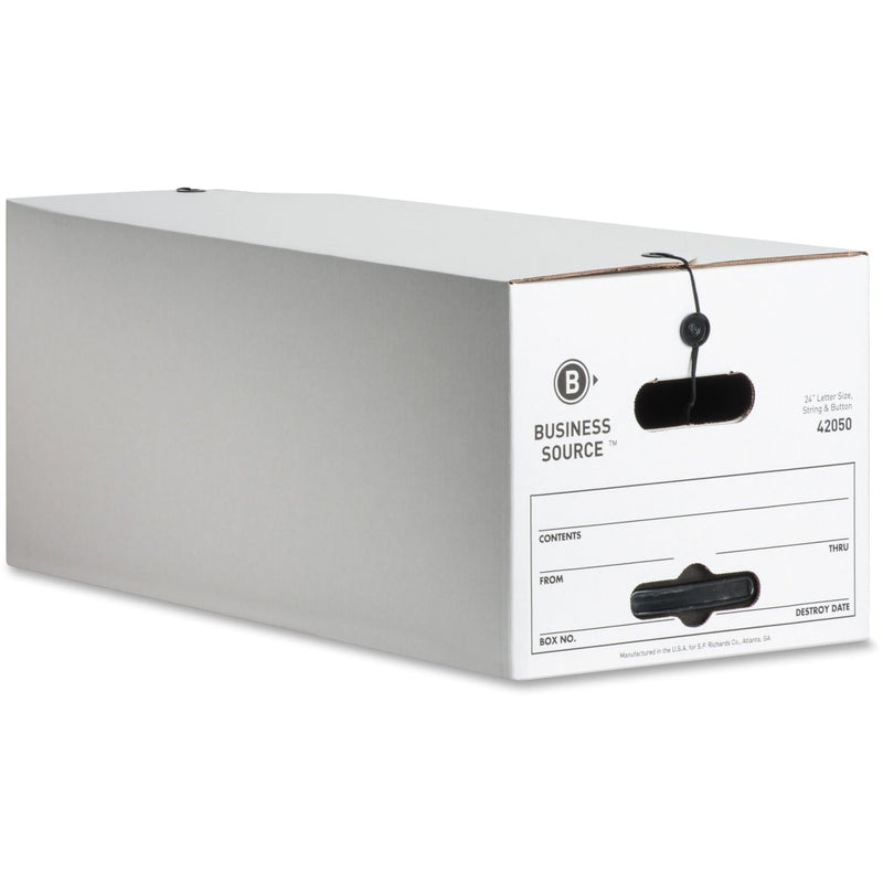 Business Source Storage Boxes, Letter, 12"x24"x10-1/4", 12/CT, White (BSN42050) Carton of 12