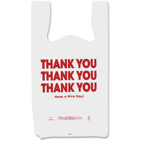 COSCO 063036 Thank You Printed .5 mil Plastic Bags, 11&quot; x 6&quot; x 22&quot; (COS063036)