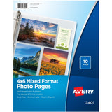 Avery Clear Mixed Format Photo Album Pages, 4" x 6" (AVE13401) Pack of 10