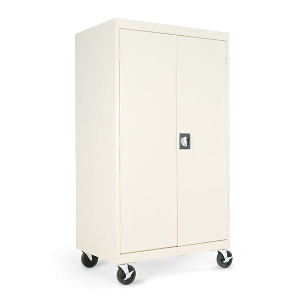 Alera® Assembled Mobile Storage Cabinet, with Adjustable Shelves 36w x 24d x 66h, Putty (ALECM6624PY)