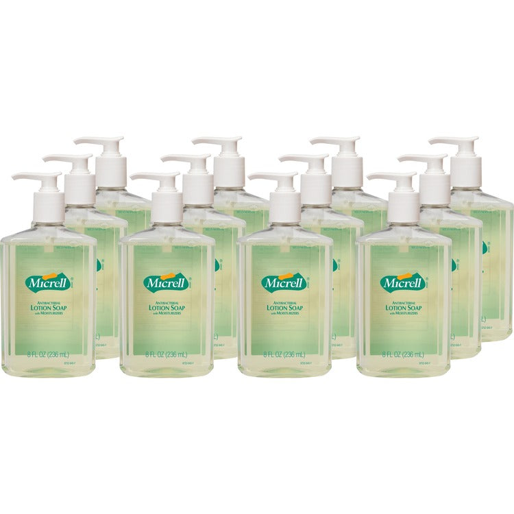 Micrell Antibacterial Lotion Soap, Light Scent, 8 oz Pump, 12/Carton (GOJ975212CT) Case of 12