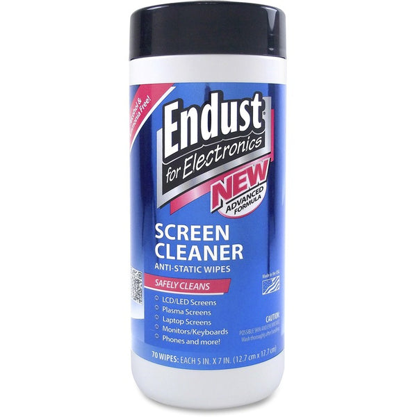 Endust Antistatic Cleaning Wipes, Premoistened, 70/Canister (END11506) Each