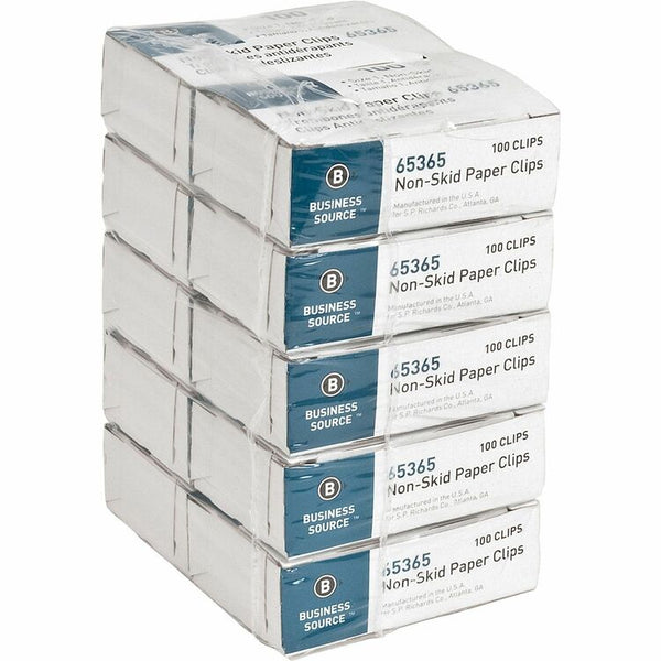 Business Source Paper Clips, Regular, Nonskid, 1000/PK, Silver (BSN65365) Pack of 1000