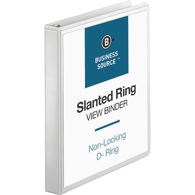Business Source 39% Recycled D-Ring Presentation Binder, 1" Capacity, White (BSN28440) Each