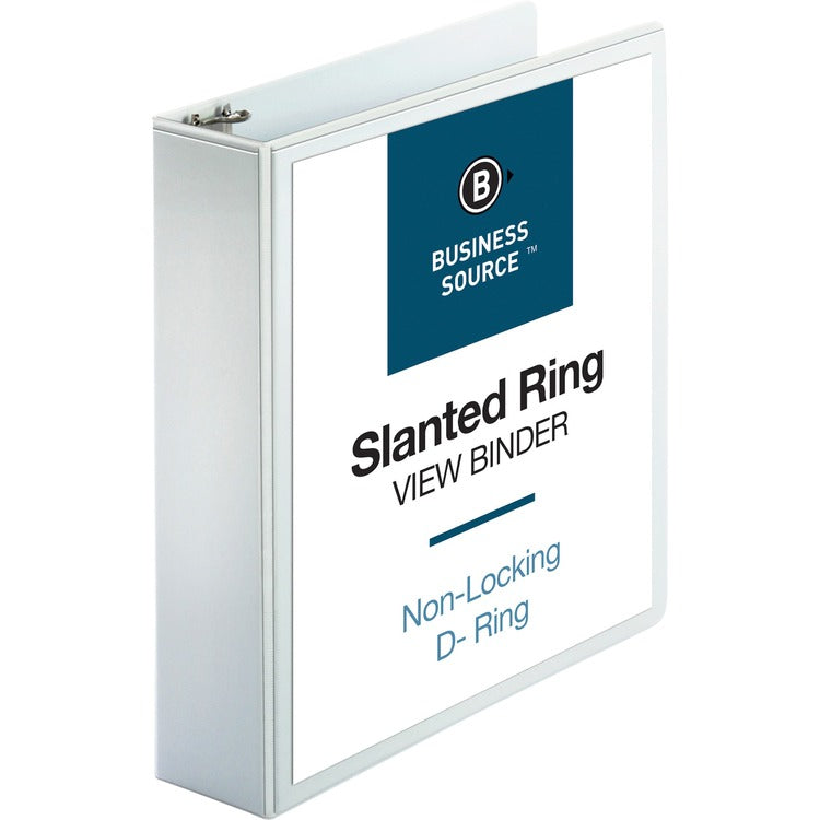 Business Source 39% Recycled D-Ring Presentation Binder, 2" Capacity, White (BSN28442) Each