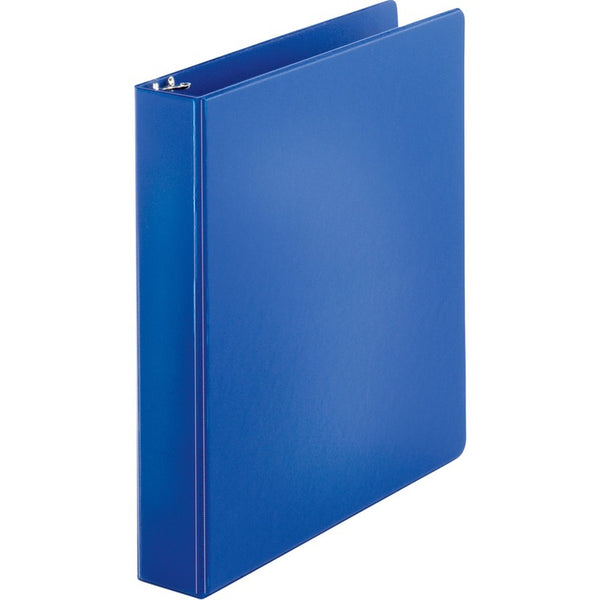 Business Source 35% Recycled Round Ring Binder, 1 1/2" Capacity, Blue (BSN28551) Each