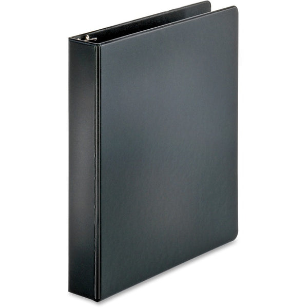 Business Source 35% Recycled Round Ring Binder, 1 1/2" Capacity, Black (BSN28552) Each