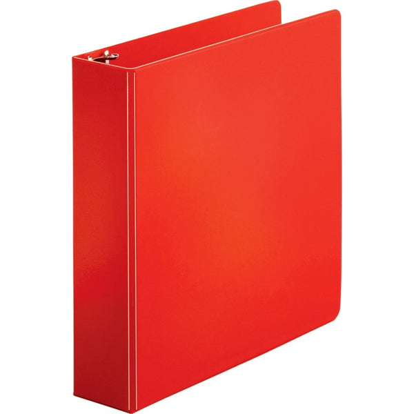Business Source 35% Recycled Round Ring Binder, 2" Capacity, Red (BSN28660) Each