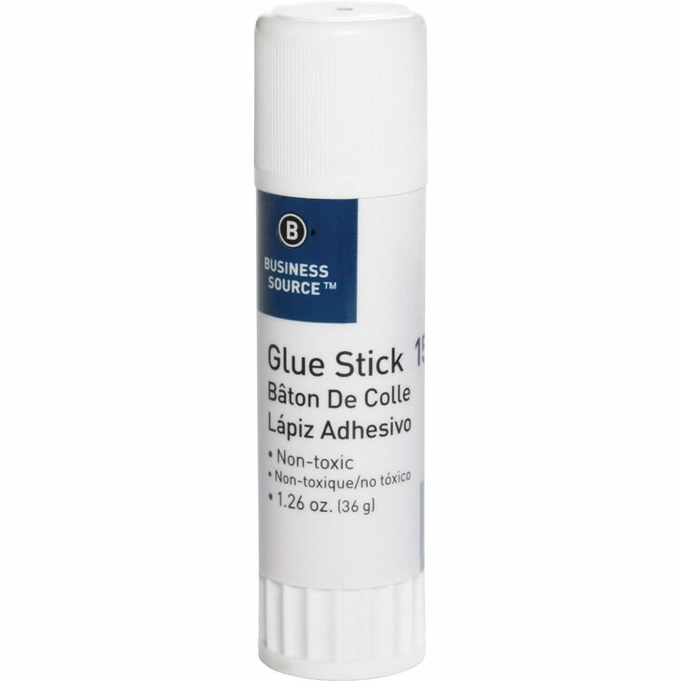 Business Source Glue Stick, Permanent, Acid-free, 1.26 oz., White (BSN15788) Each