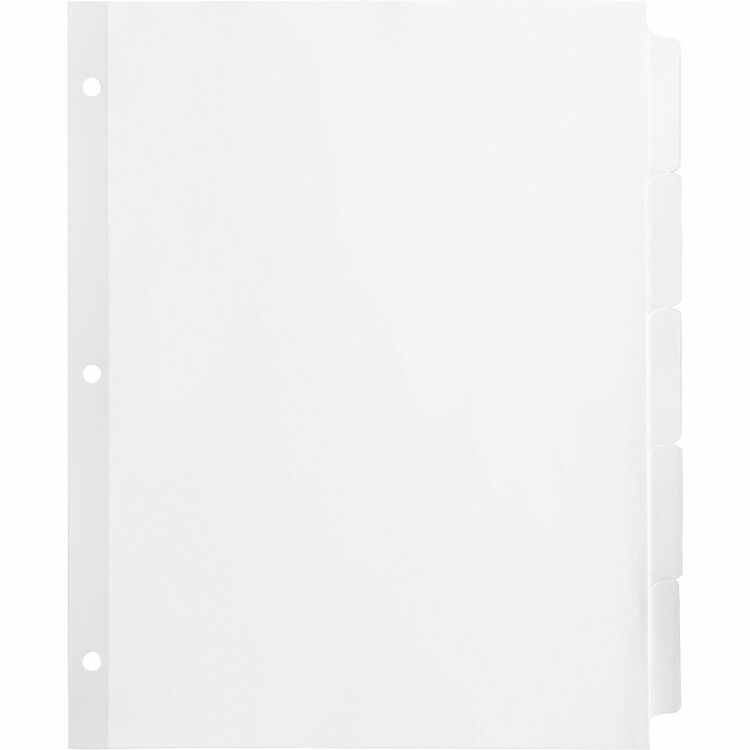 Business Source 5-Tab Indexed Sheet Dividers, White (BSN36683) Pack of 36