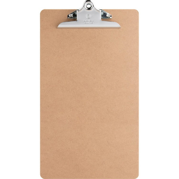 Business Source Hardboard Clipboard, Nickel-Plated Clip, 9&quot; x 15-1/2&quot;, Brown (BSN28554) Each