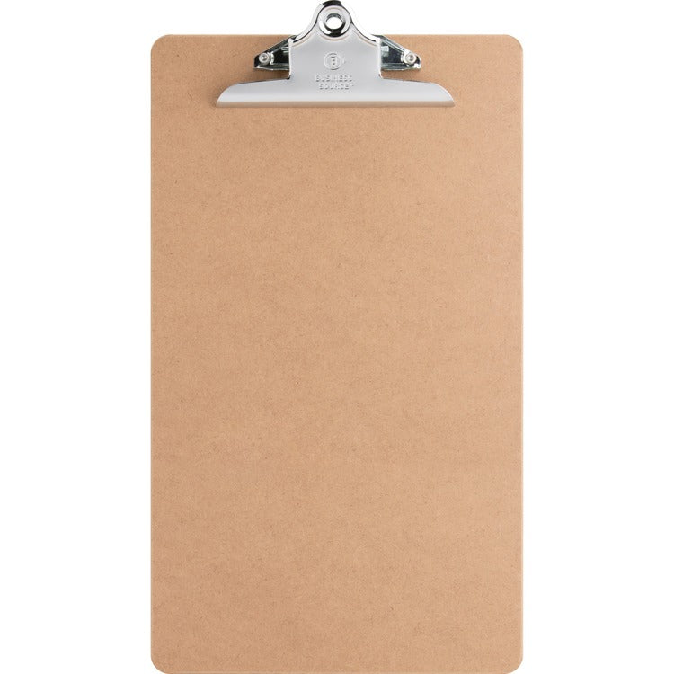 Business Source Hardboard Clipboard, Nickel-Plated Clip, 9&quot; x 15-1/2&quot;, Brown (BSN28554) Each