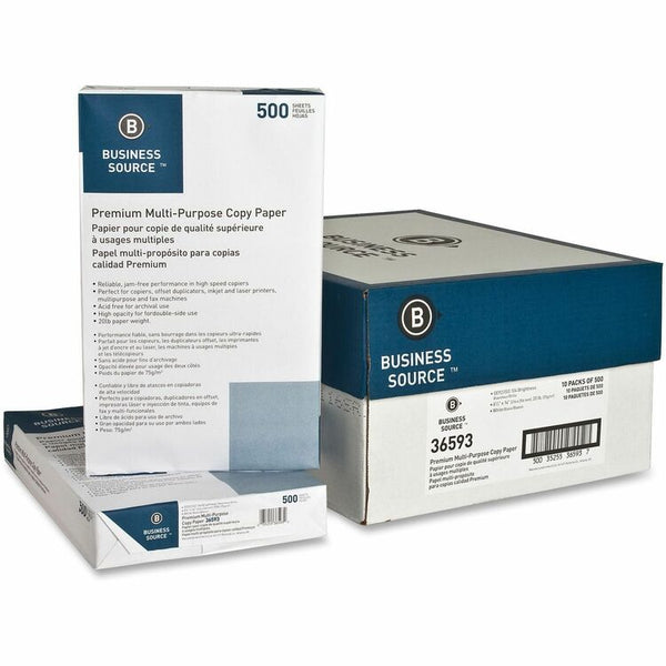 International Paper White Multipurpose Paper, 8 1/2 x 14, 92 Bright, 20 lb, 500 Sheets Per Ream, Case of 10 Reams (BSN36593) 10 Reams