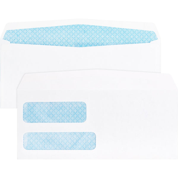 Business Source 36680 Double Window Envelope, No. 9, 3-7/8&quot; x 8-7/8&quot;, White (BSN36680) Pack of 500