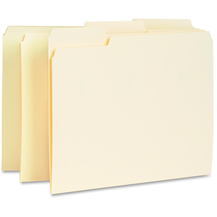 Business Source Interior File Folders, 1/3 Cut Assorted Tabs, Manila ...