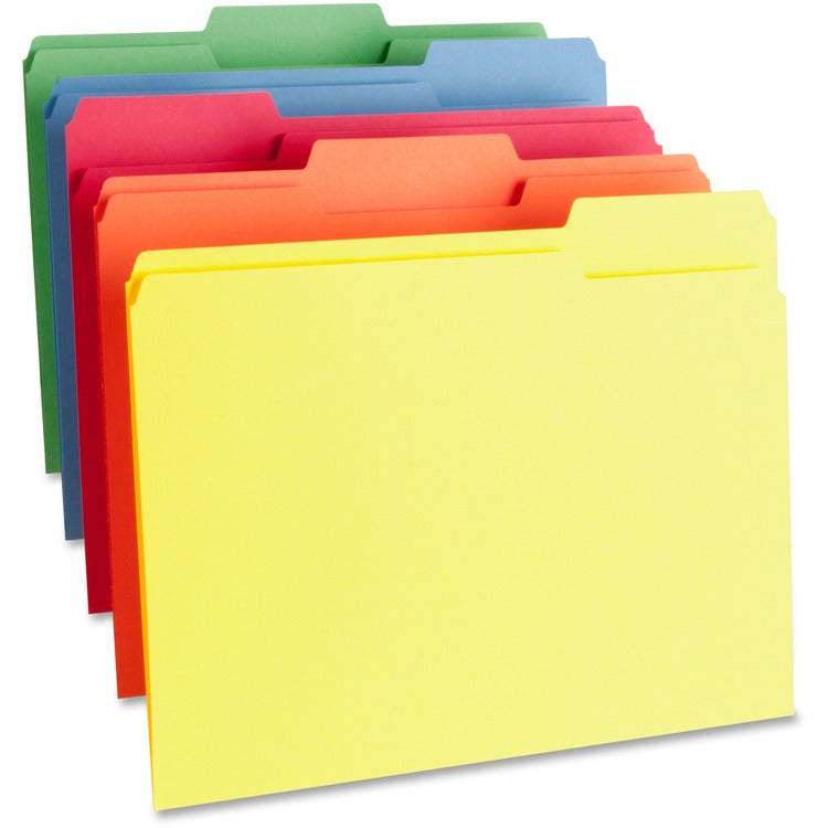 Business Source File Folder, 1-Ply, 1/3 Cut Assorted Tabs, Letter (BSN65780) Each