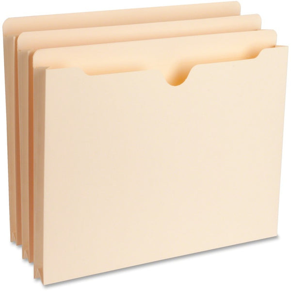 Business Source File Pocket, Straight Cut Tab, 1&quot; Expanding, Letter, Manila (BSN65797) Pack of 50