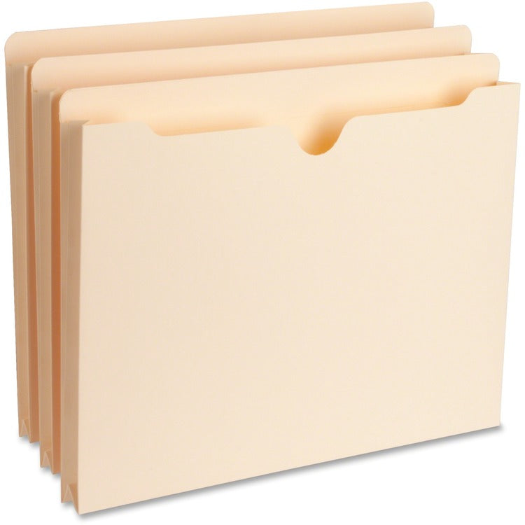 Business Source File Pocket, Straight Cut Tab, 1&quot; Expanding, Letter, Manila (BSN65797) Pack of 50