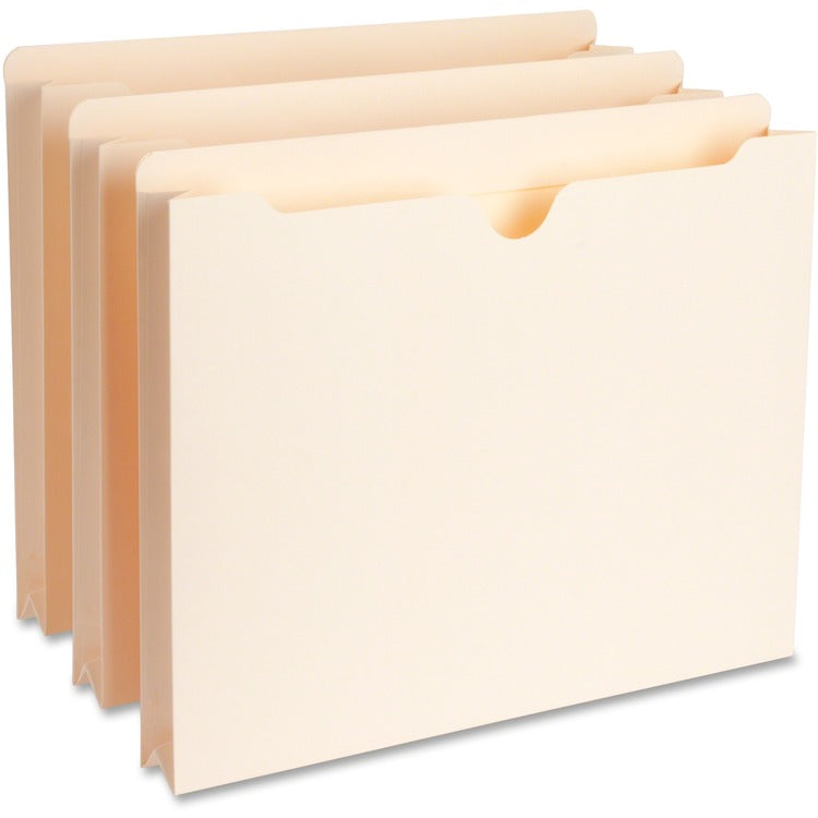 Business Source File Pocket, Straight Cut Tab, 1-1/2&quot; Expanding, Letter, Manila (BSN65798) Pack of 50