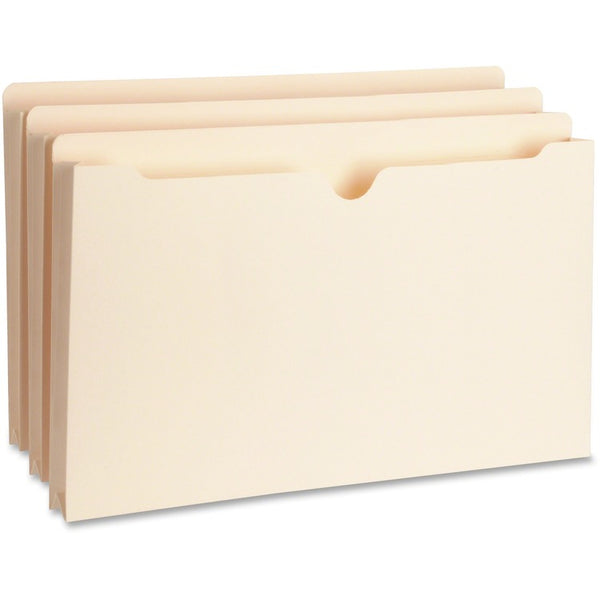 Business Source File Pocket, Straight Cut Tab, 1&quot; Expanding, Legal, Manila (BSN65801) Pack of 50