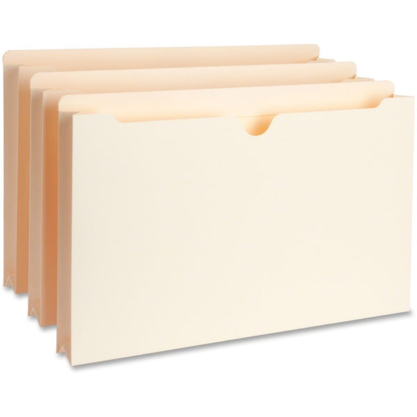 Business Source File Pocket, Straight Cut Tab, 1-1/2&quot; Expanding, Legal, Manila (BSN65802) Pack of 50