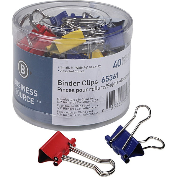 Business Source Binder Clips, 3/4&quot;W, 3/8&quot; Capacity, 36 Pack, Assorted (BSN65361) Pack of 36