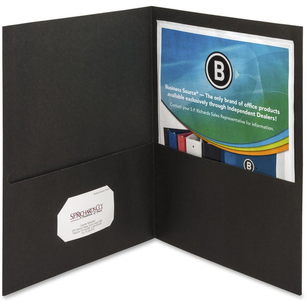 Business Source Two Pocket Pocket Folder, Black, Pack of 25 (BSN78490) 1 Pack of 25