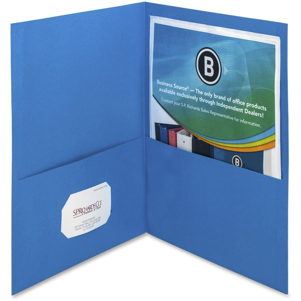 Business Source Two Pocket Pocket Folder, Blue, Pack of 25 (BSN78491) 1 Pack of 25