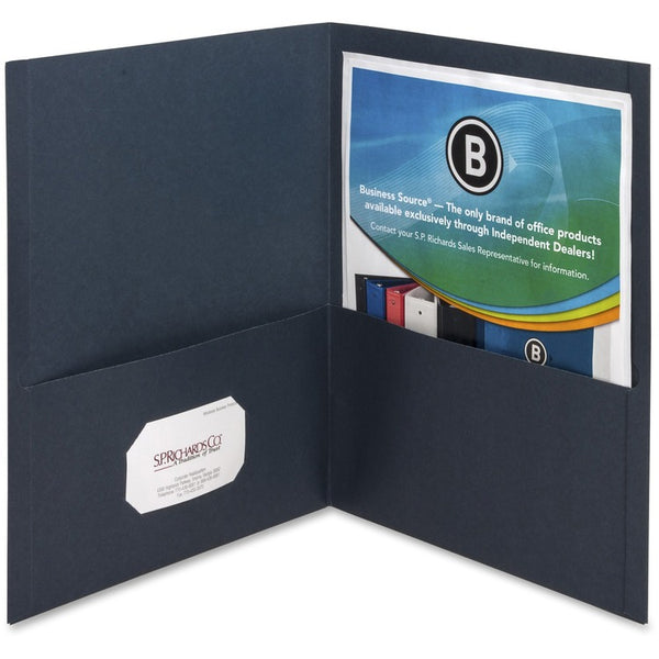 Business Source Two Pocket Pocket Folder, Blue, Pack of 25 (BSN78492) 1 Pack of 25