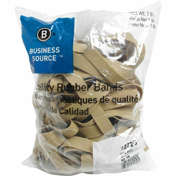 Business Source Rubber Bands, Size 105, l lb bag, Natural Crepe (BSN15726) Each
