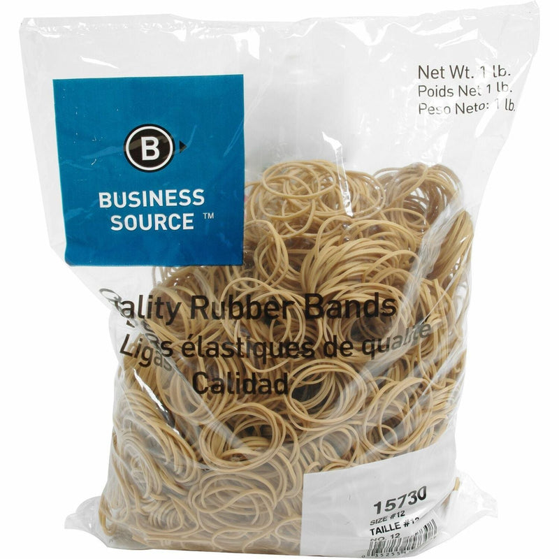 Business Source Rubber Bands, Size 12, 1 lb bag, Natural Crepe (BSN15730) Each