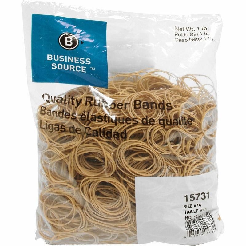 Business Source Rubber Bands, Size 14, 1 lb bag, Natural Crepe (BSN15731) Each