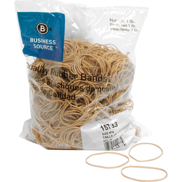 Business Source Rubber Bands, Size 16, 1 lb bag , Natural Crepe (BSN15733) Each