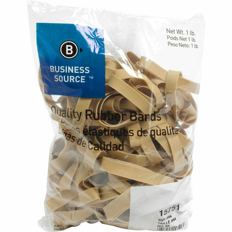 Business Source Rubber Bands, Size 84, 1 lb bag, Natural Crepe (BSN15751) Each