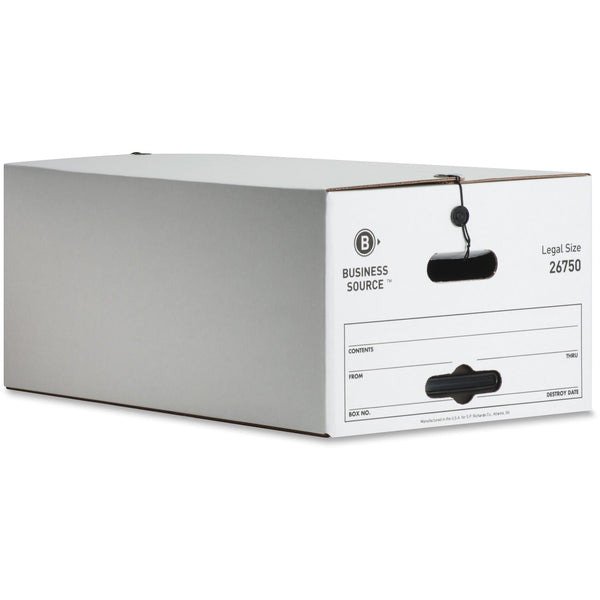 Business Source Storage Box, Legal, 350lbs., 15&quot; x 24&quot; x 10&quot;, White (BSN26750) Carton of 12