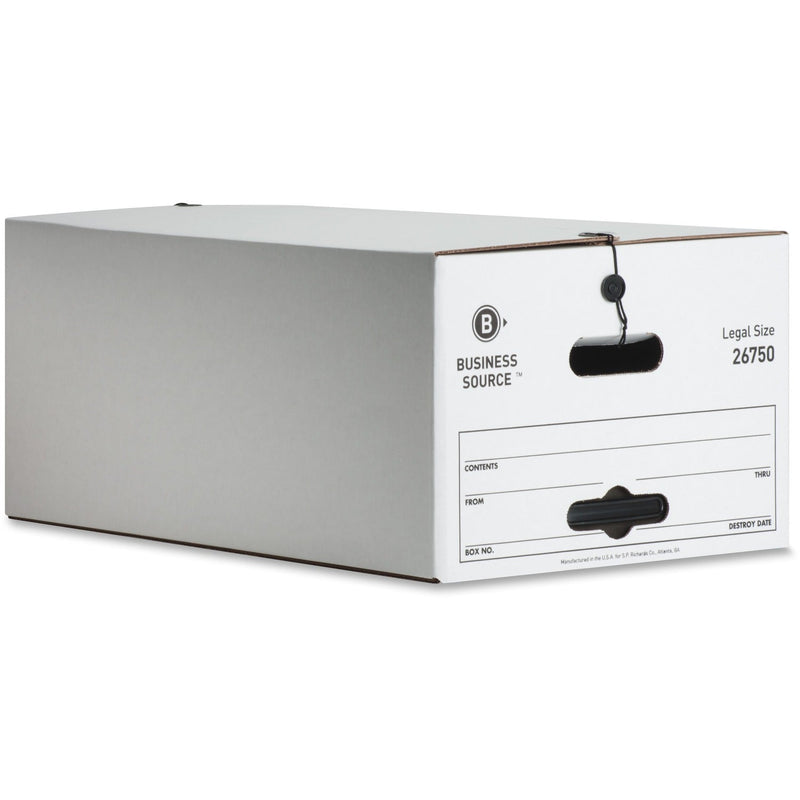 Business Source Storage Box, Legal, 350lbs., 15&quot; x 24&quot; x 10&quot;, White (BSN26750) Carton of 12