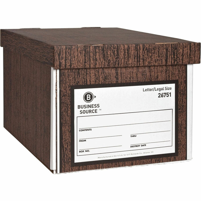 Business Source Storage Boxes, Lift Off Lid, Letter/Legal, 10&quot; x 12&quot; x 15&quot; (BSN26751) Carton of 12
