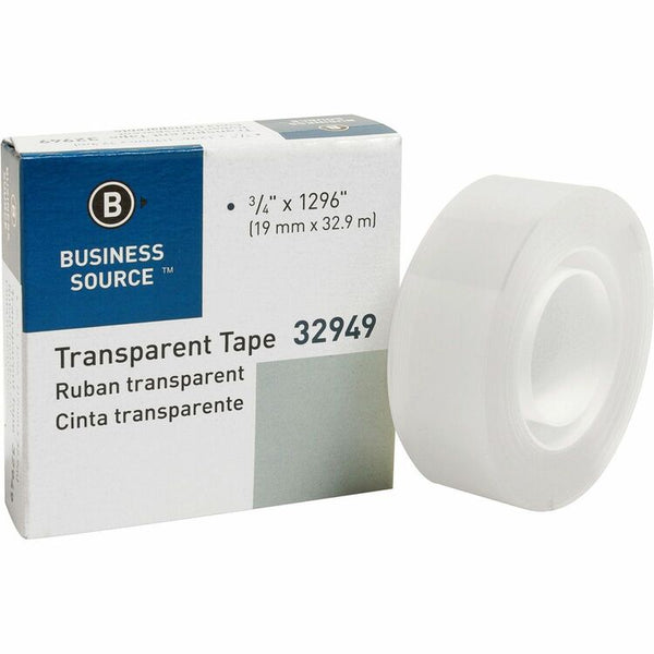Business Source All-Purpose Tape, 1&quot; Core, 3/4&quot; x 1296&quot;, Clear (BSN32949) 1 Roll