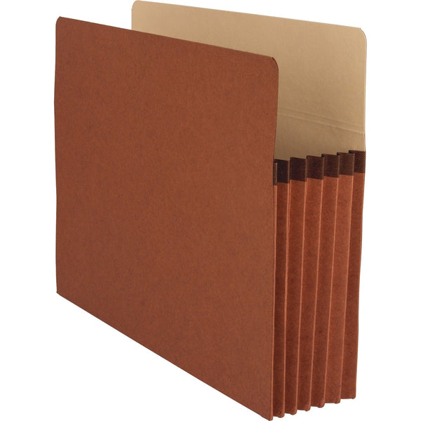Business Source File Pocket, 5-1/4&quot; Expanding, Letter, 10/Box, Redrope (BSN65792) Pack of 10