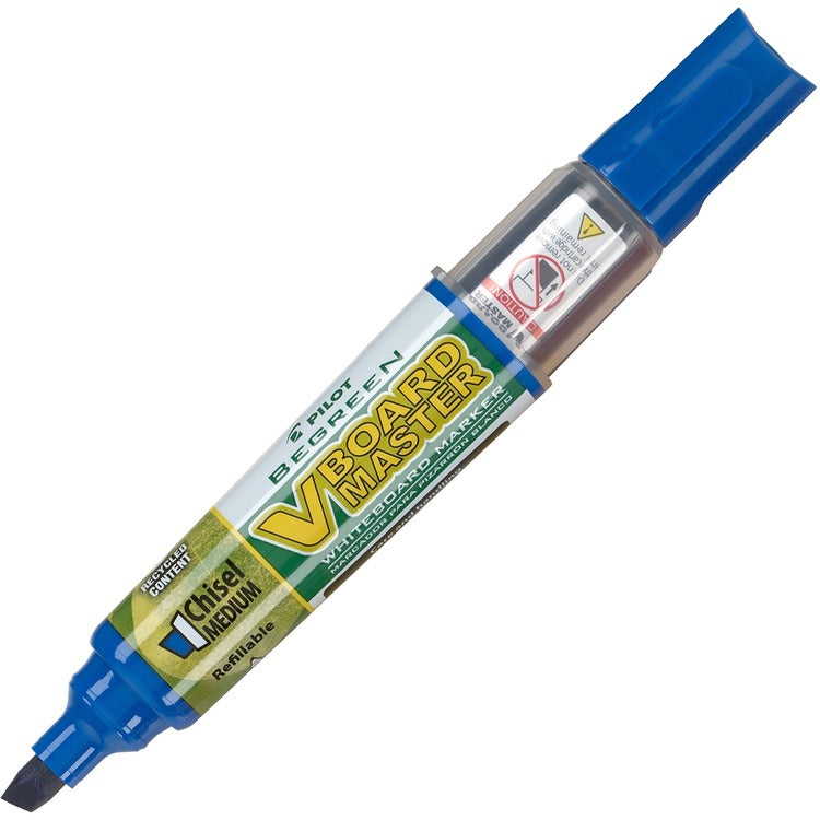 Pilot BeGreen V Board Master Dry Erase Marker, Medium Chisel Tip, Blue (PIL43915) 1 Dozen