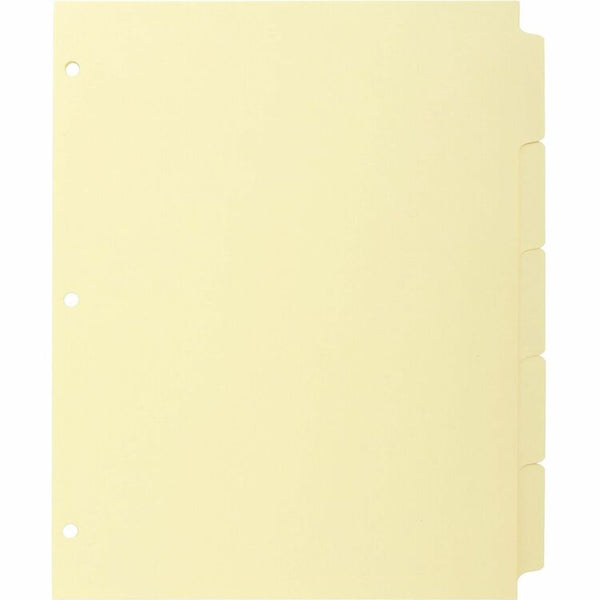 Business Source 5-Tab Indexed Sheet Dividers, Yellow (BSN16480) Pack of 36