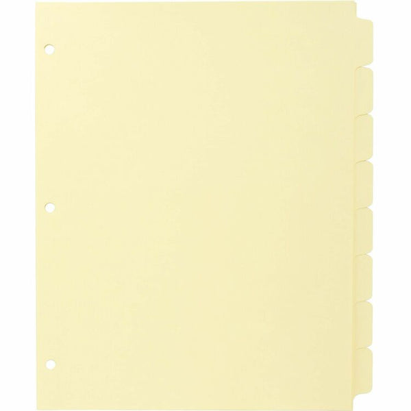 Business Source 8-Tab Indexed Sheet Dividers, Yellow (BSN16481) Pack of 24