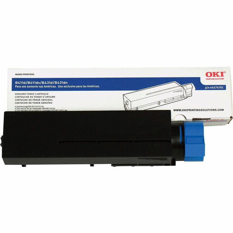 Oki Toner Cartridge, 4,000 Page Yield, Black (OKI44574701)