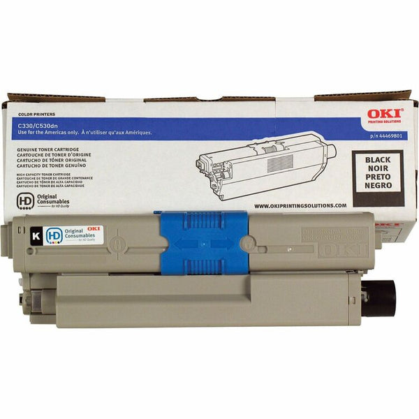 Oki Toner Cartridge, 3,500 Page Yield, Black (OKI44469801)