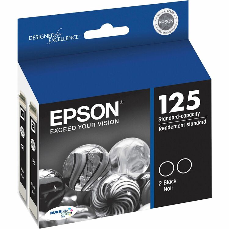 Epson Ink Cartridge, 230 Page Yield, 2/PK, Black (EPST125120D2)