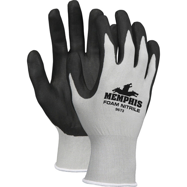 Memphis Safety Knit Glove, Nitrile Coated, X-Large, Gray (MCS9673XL) 1 Pair