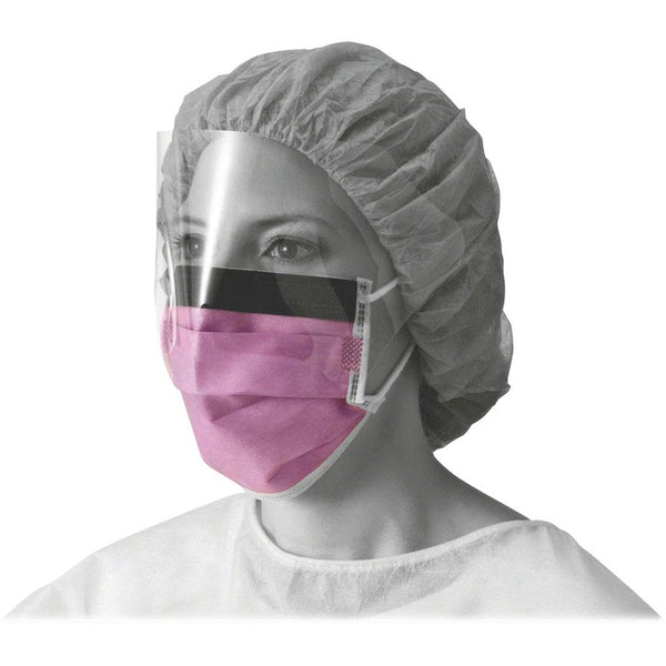 Medline Prohibit Face Mask w/Eyeshield, Polypropylene/Cellulose, Purple, 25/Box (MIINON27410EL)