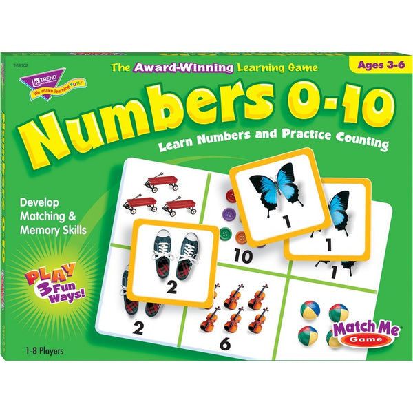 Trend Numbers 0-10 Match Me Puzzle Game, Ages 3-6 (TEPT58102) Each